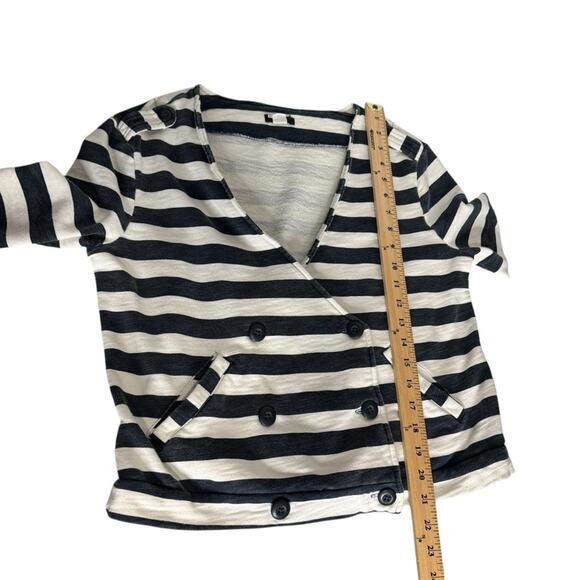 Urban Outfitters BDG Stripe Button Front French Terry Wrap Sweater Womens Medium - Picture 6 of 10